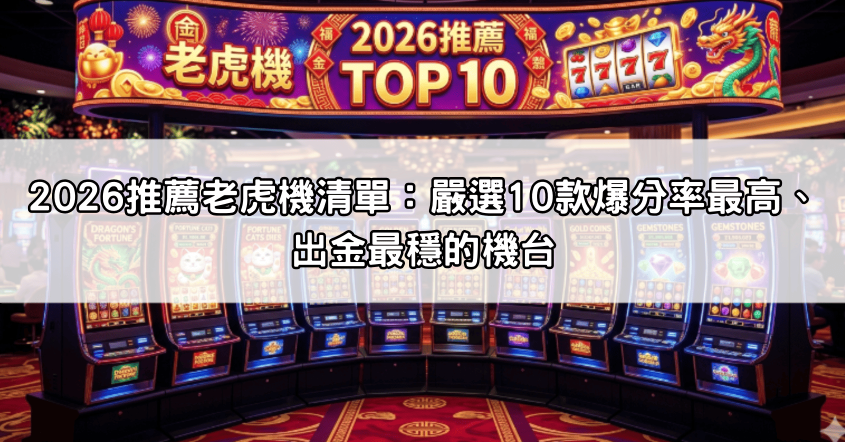 2026推薦老虎機清單:嚴選10款爆分率最高、出金最穩的機台